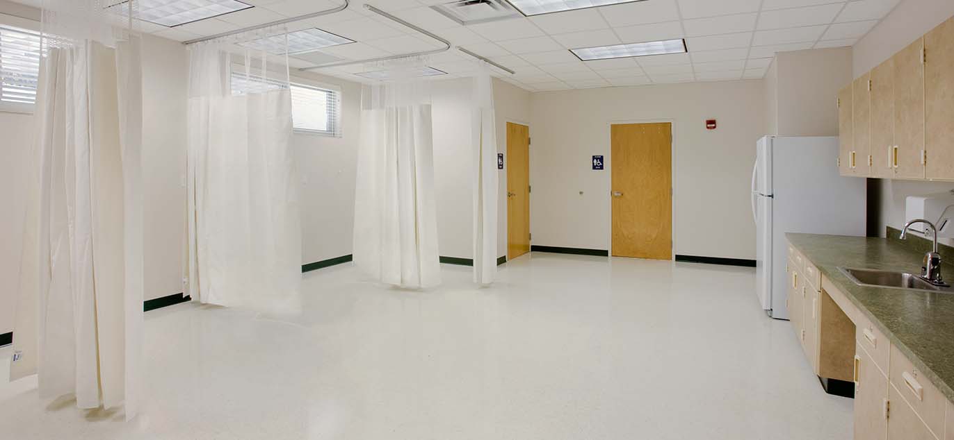 Interior of a school clinic