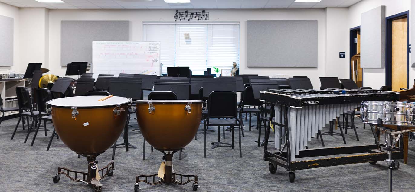 Interior of music classroom