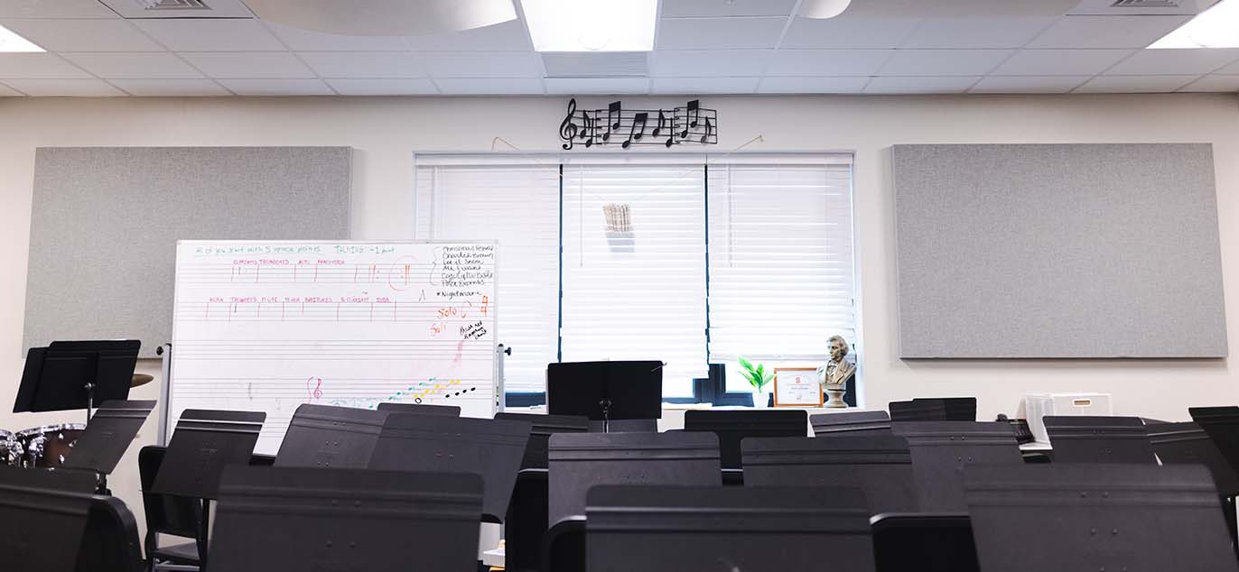 Interior of music classroom